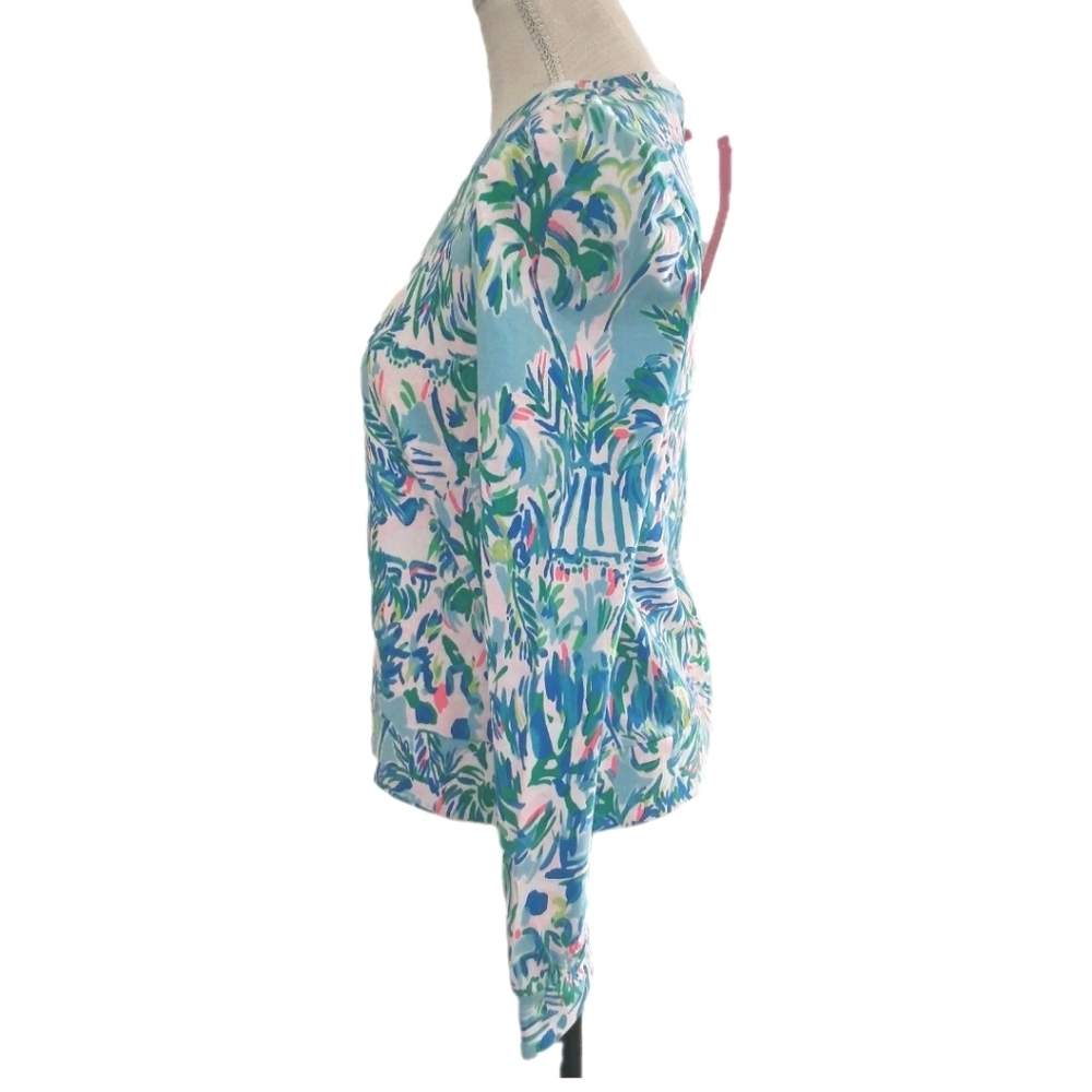 Lilly Pulitzer Jansen Long Sleeve Sweater XS Blue Ibiza Cabana NWT - Picture 3 of 7